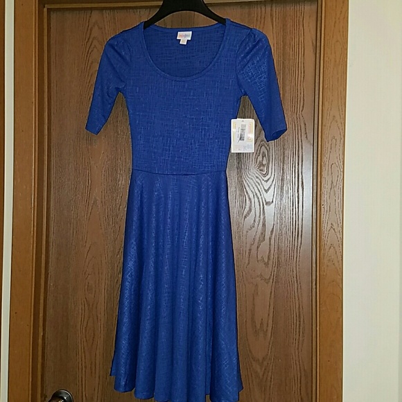 LuLaRoe Nicole blue dress - Picture 1 of 7